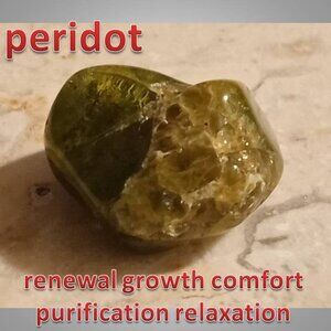 🔥3/$20 PERIDOT crystal rock stone mini tumbled AUGUST birthstone RELAXATION 04